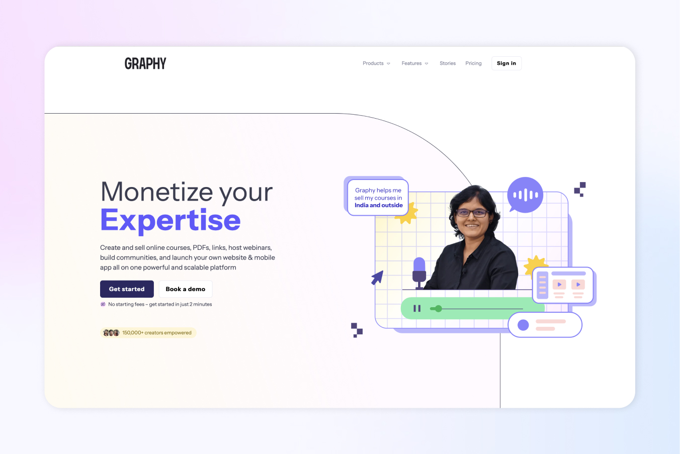graphy website landing page