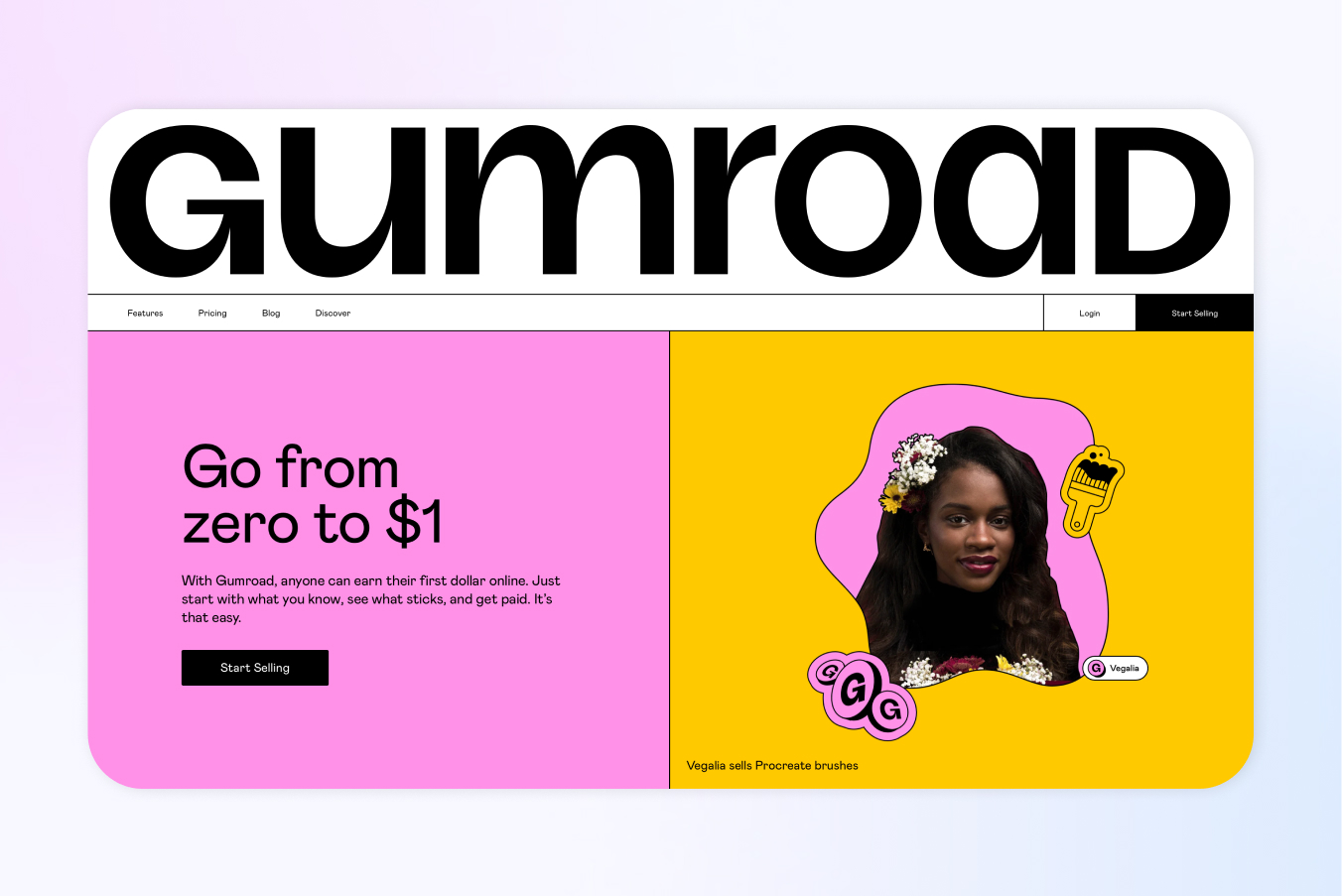 gumroad landing page for creators