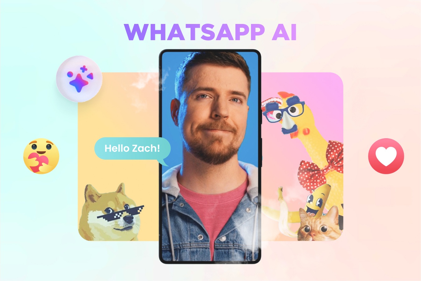 cover photo with whatsapp ai title text